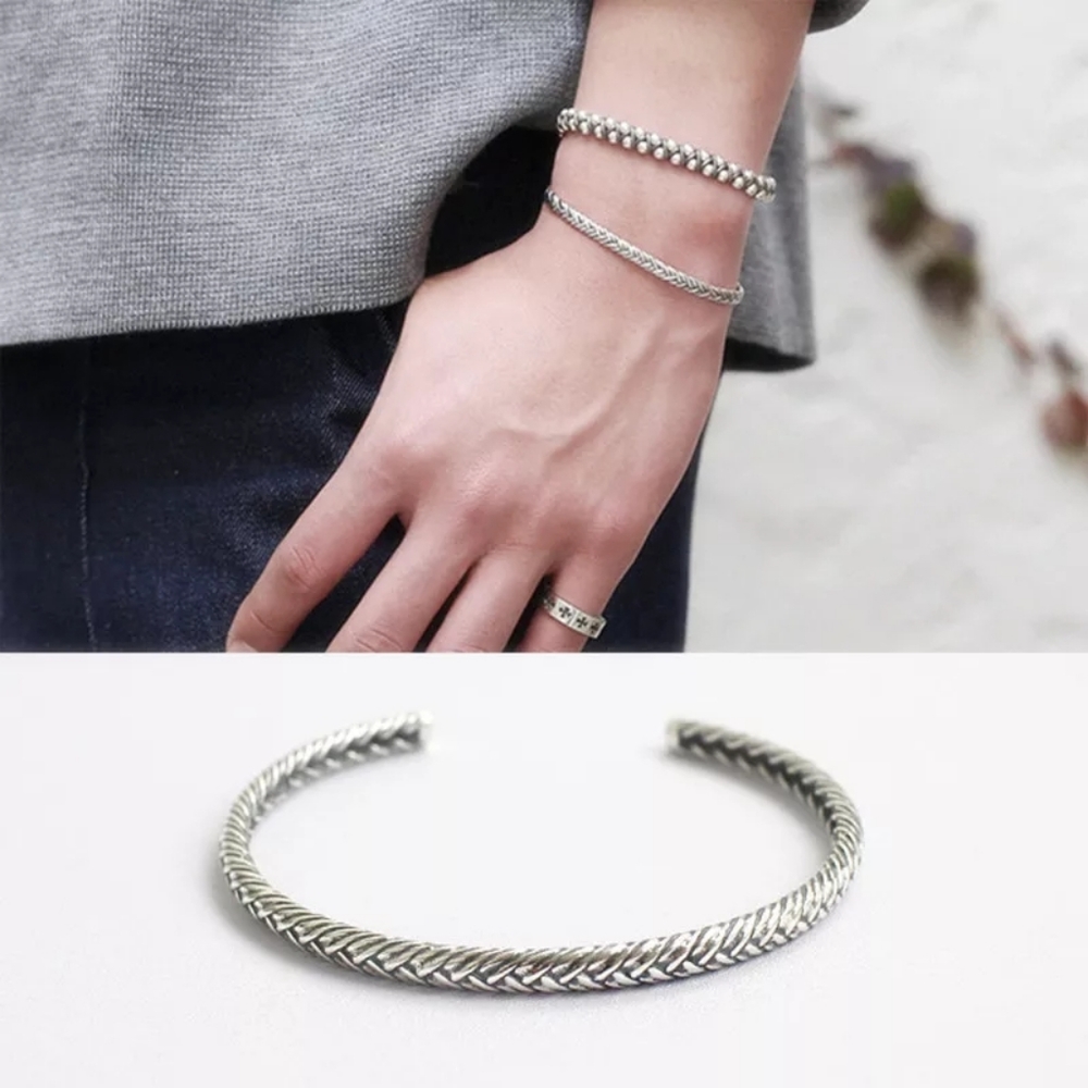 NEW Small Woven 925 Sterling Silver Bracelet - Picture 5 of 15